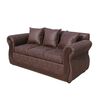 Juego de Living Almore Atenea PU Sofá 3 Cuerpos + Dos Sillones 1 Cuerpo Caramelo