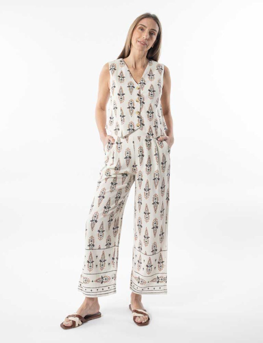 Pantal&oacute;n Lino Recto Mujer Portman Club