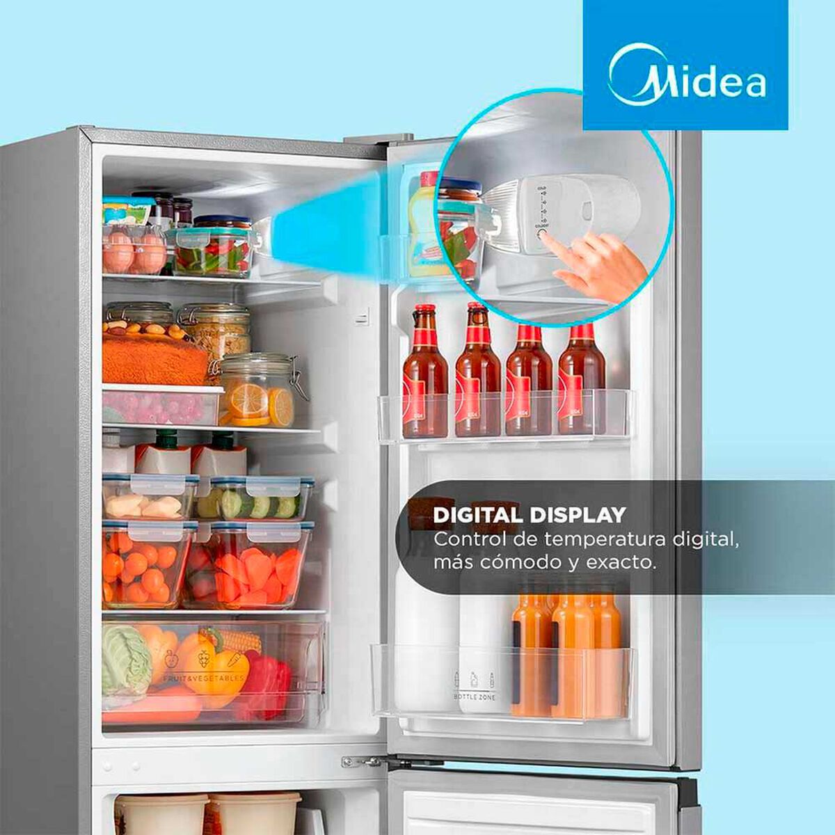 Refrigerador Fr&iacute;o Directo Midea MDRB241FGE50 169 lts.