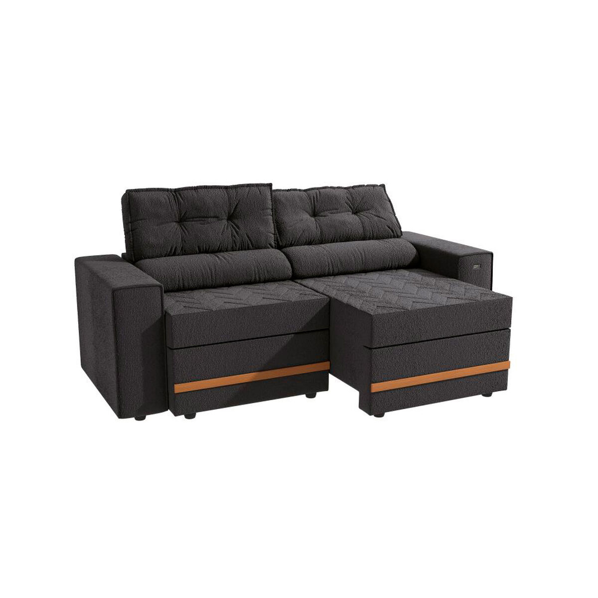 Sof&aacute; Reclinable Roca Havanna 2 Cuerpos Gris