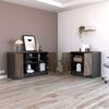 Combo Gabinete 2 Puertas + Cajonera 2 Puertas TuHome Home Office Negro Soft-Coñac