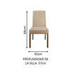 Juego de Comedor VekkaHome Linda 4 Sillas Café
