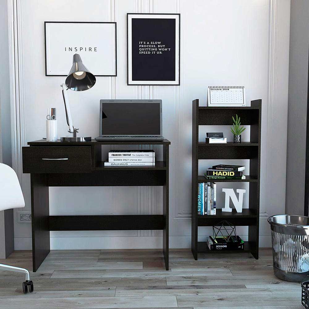 Escritorio + Biblioteca TuHome Office 11 Wengue
