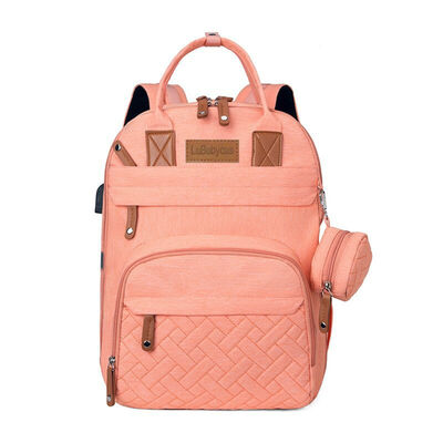 Imagen 1 del producto Mochila Maternal con Monedero y Colgador Lubabycas Rosada
