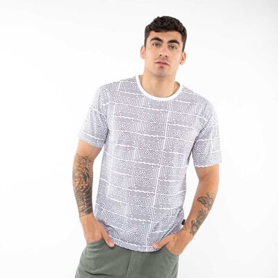 Polera Esrampada Manga Corta Hombre Cutback