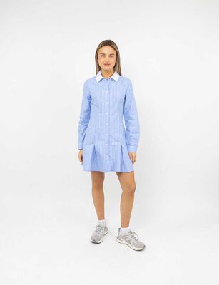 Imagen 1 del producto Vestido Corto Manga Larga Mujer Icono Celeste