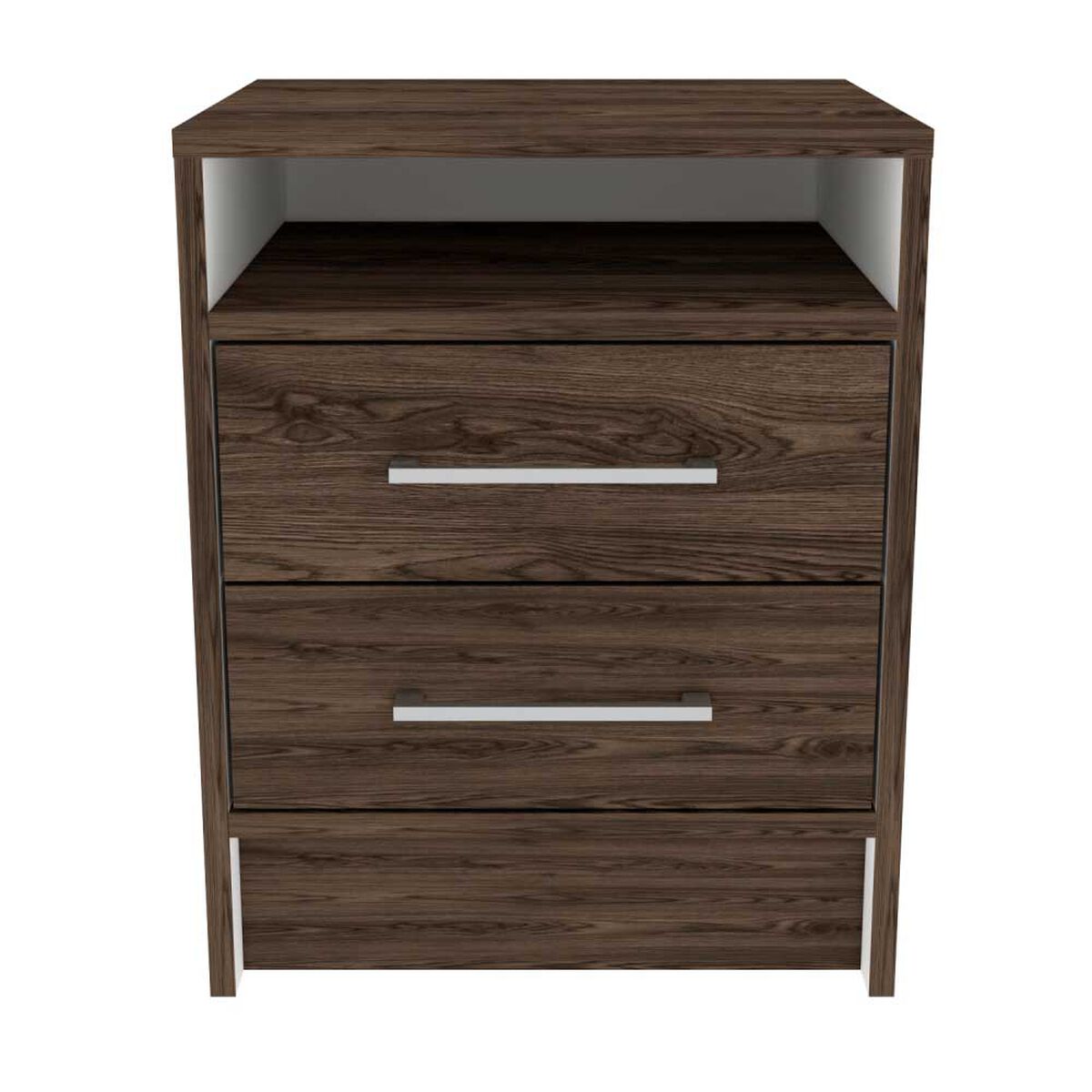 Velador Tuhome Eter 2 Cajones Milan y Blanco