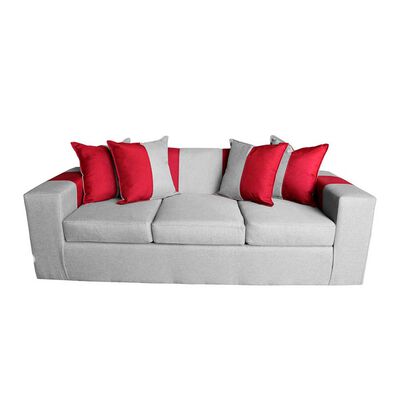 Imagen 2 del producto Sofa + 2 Pouff A&M Home Benjamin Gris Burdeo