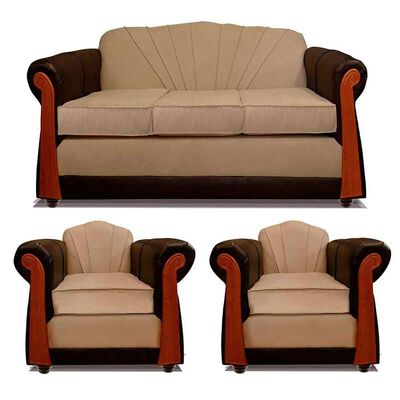 Juego de Living Elegant Detail Marsella Sofá 3 Cuerpos + Dos Sillones 1 Cuerpo Beige