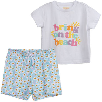 Imagen 1 del producto Conjunto Polera+Short Chess Baby Blanco, Rosado