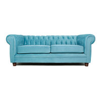 Sofá Barra Design Chesterfield 3 Cuerpos Turquesa