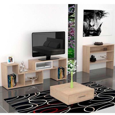 Rack TV Extensible + Mesa de Centro + Arrimo TuHome