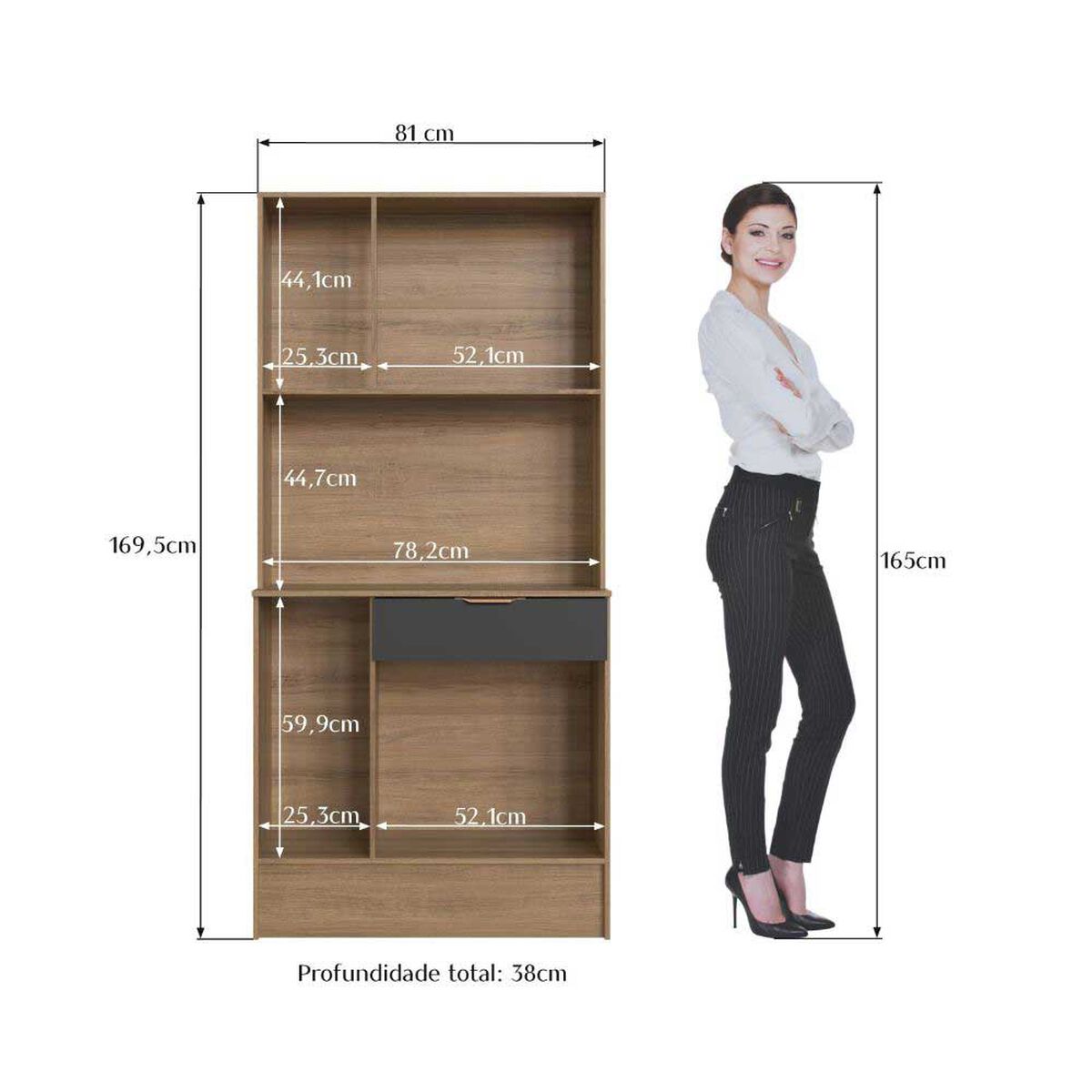 Muebles de Cocina Amuv 6 Puertas 1 Cajón Grafito