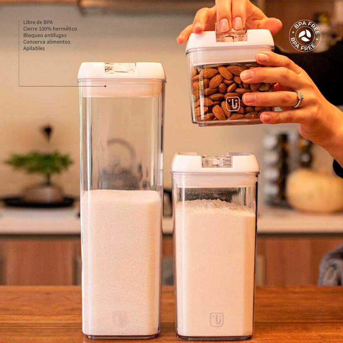 Set de 3 Contenedores Herm&eacute;ticos Pl&aacute;stico Simplit