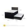 Cama Nido CIC Base Normal 1,5 Plazas Premium + Respaldo Villarrica