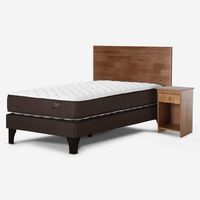 Cama Europea Rosen 1 Plaza Ergo T + Respaldo + Velador