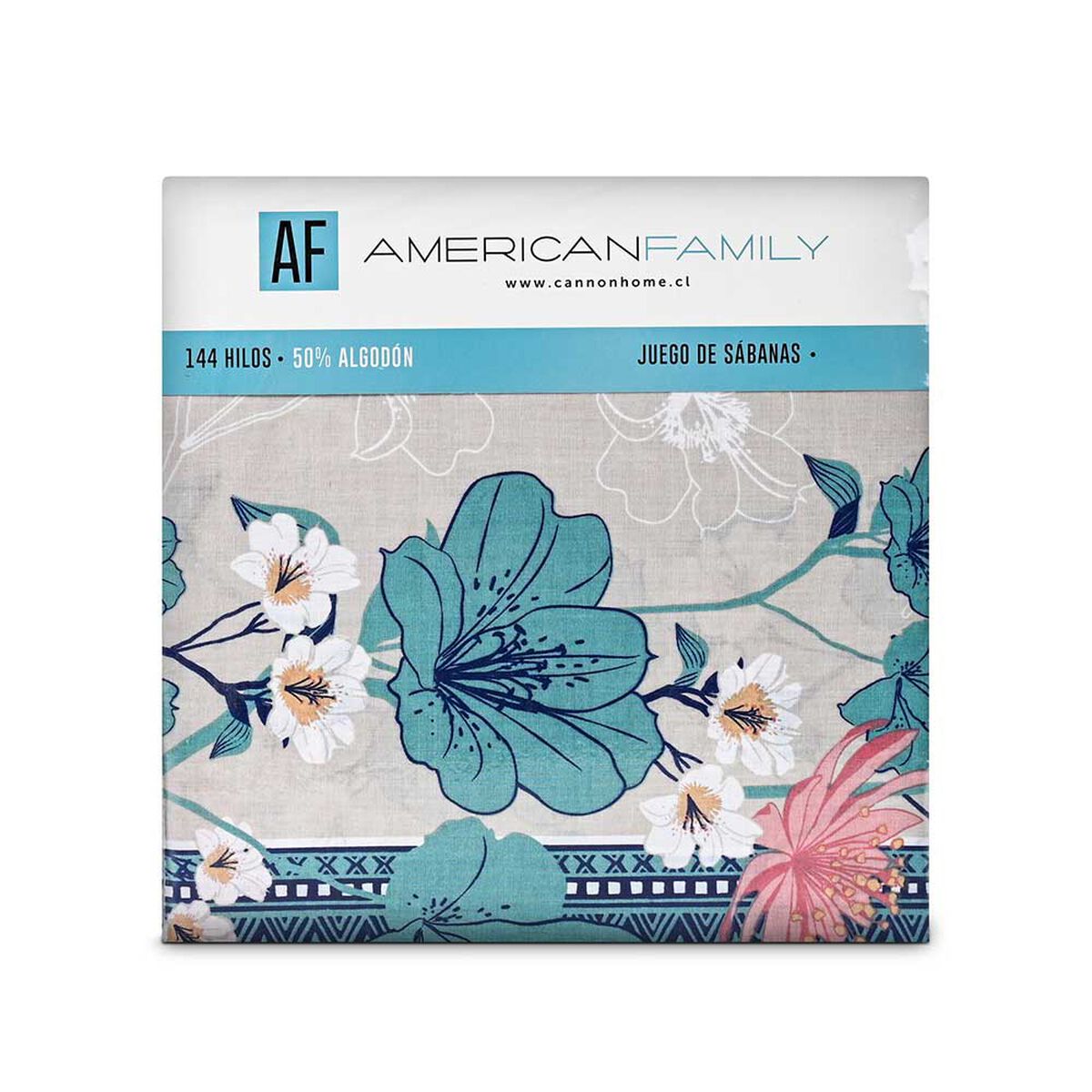 Juego de S&aacute;banas Estampado American Family 144 Hilos King Cinth