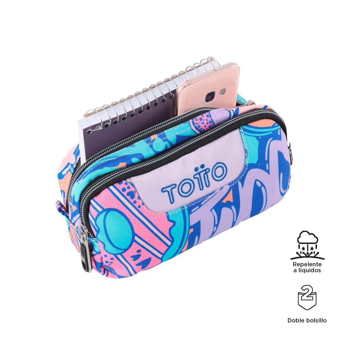 Estuche Multicolor Rosa Totto