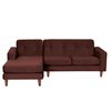Sof&aacute; Seccional Izquierdo Latam Home Salermo Tela Velvet 3 Cuerpos Chocolate