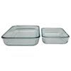 Set 2 Fuentes para Horno Vidrio Brando Fuente Blanco 1 lt | 2,2 lt