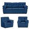 Juego de Living Deco Outlet Polonia Sofá 3 Cuerpos + Dos Sillones 1 Cuerpo Azul