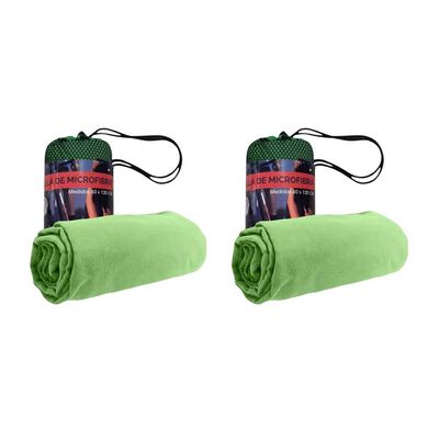 PRO OUTDOOR Pack 2 Toallas Microfibra Suede Verde Pro Outdoor