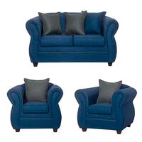 Juego de Living Black Factory Emili 4 Cuerpos Azul