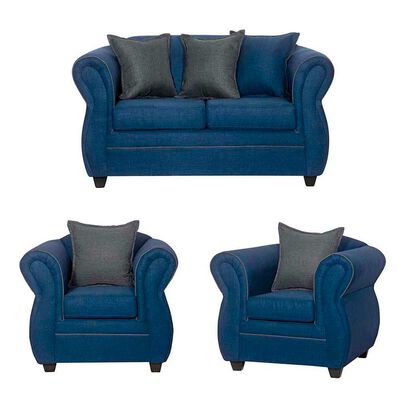 Juego de Living Black Factory Emili 4 Cuerpos Azul