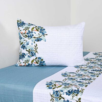 Imagen 1 del producto Juego de Sábanas American Family 144 Hilos 1,5 Plazas Flora Verde