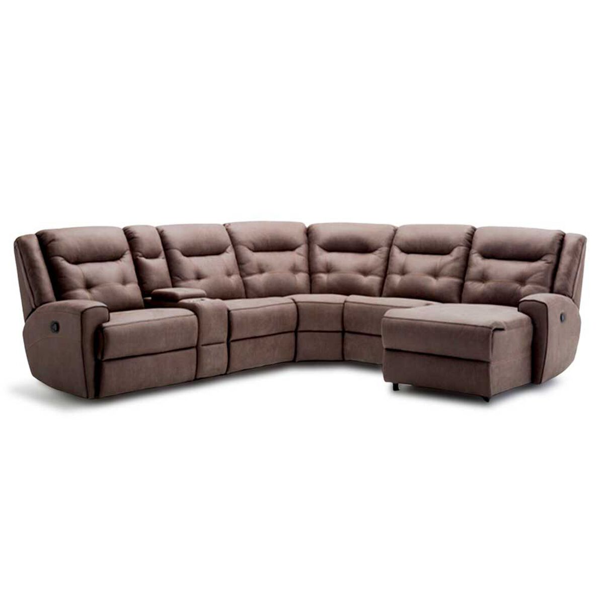 Seccional Derecho Reclinable Daniels Moderno 5 Cuerpos Caf&eacute; Grand