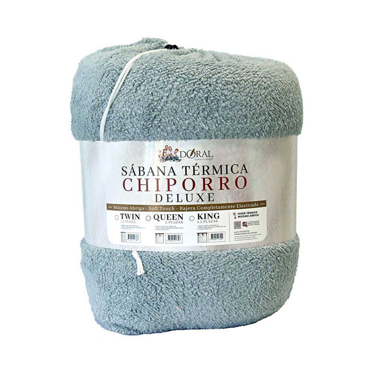Juego de S&aacute;banas Chiporro Doral 1,5 Plazas Senses Gris Claro