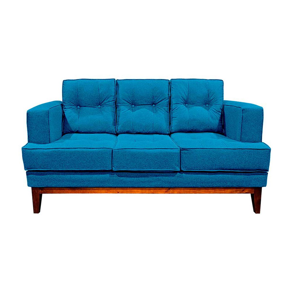 Sofá Living Factory Mañio 3 Cuerpos Azul Petróleo