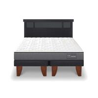 Cama Europea CIC Base Dividida King Anatomic + Respaldo Dublin Negro