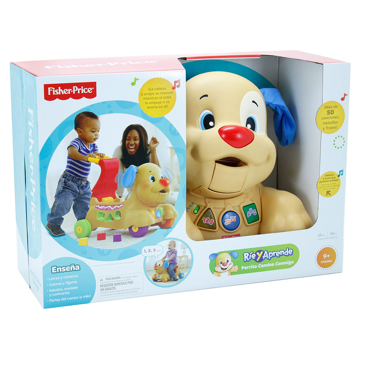Fisher-Price Ríe y Aprende Juguete para Bebés Perrito Camina Conmigo Fisher-Price