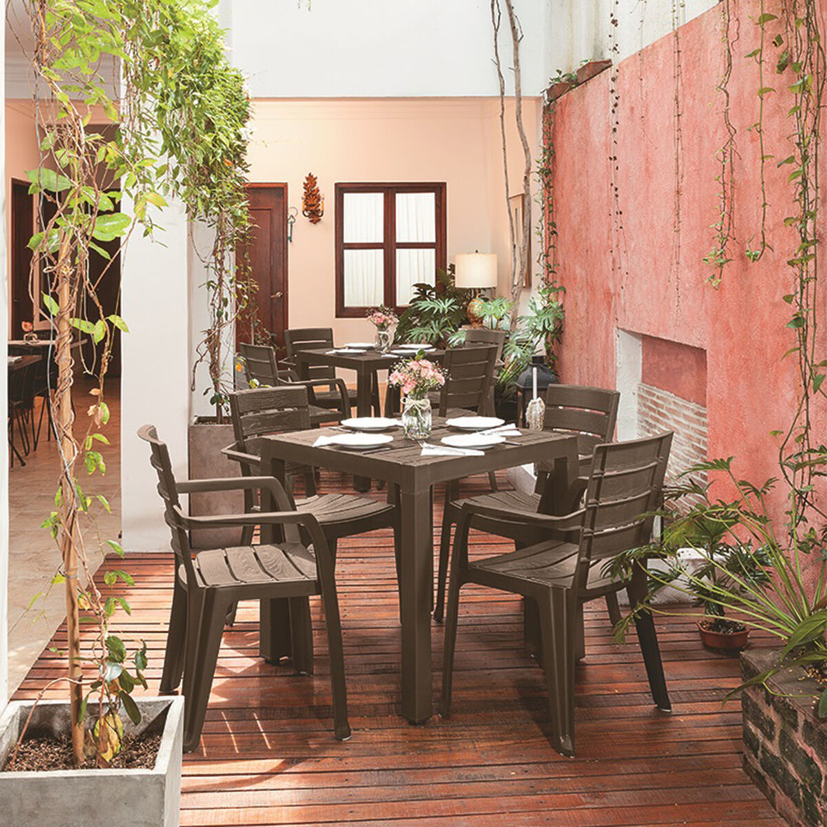 Mesa para Terraza Rimax Baru Mocca 75X75