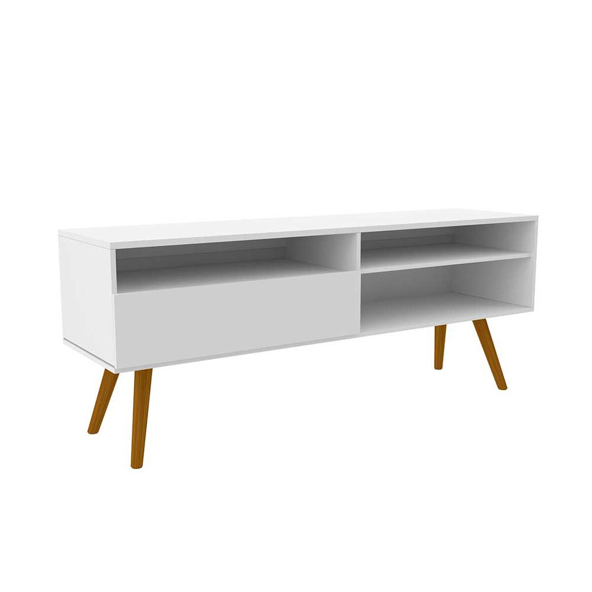 Rack TV Stanford 1 Puerta 2 Repisas Hasta 60" Blanco