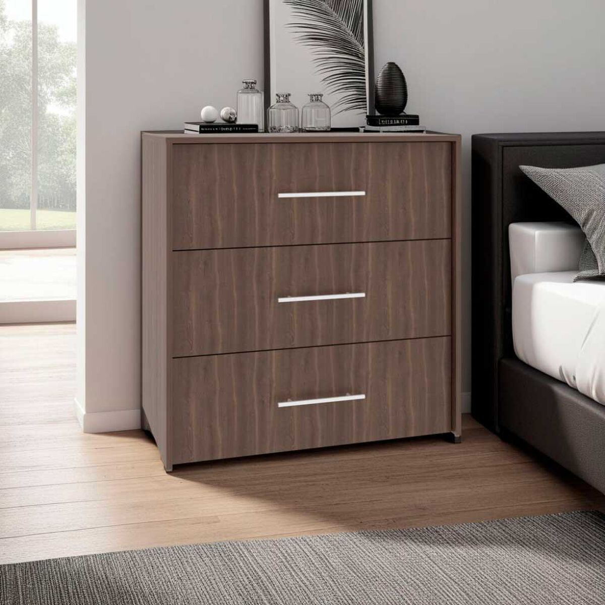 C&oacute;moda Tuhome Bigaf 3 Cajones Milan y Wengue