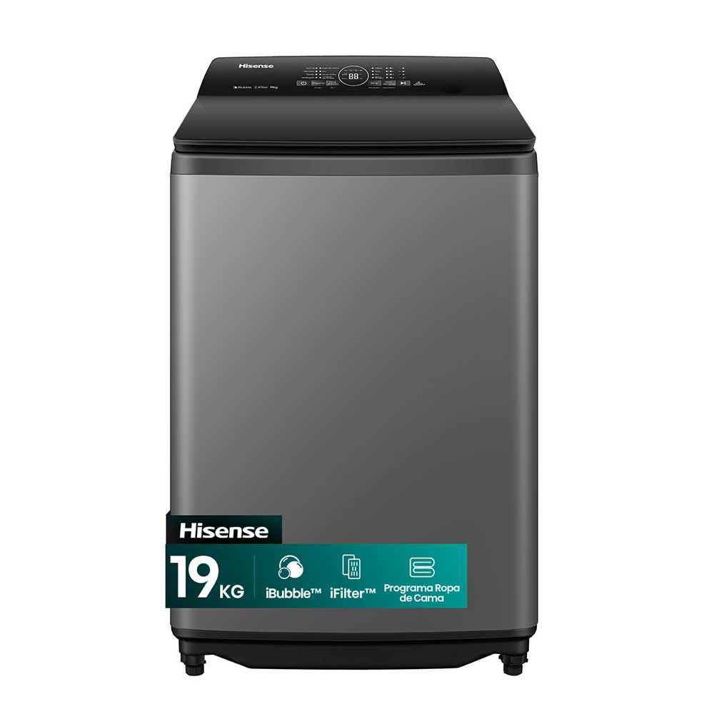 Lavadora Carga Superior Hisense WT3i1923UT 19 Kg Titanium