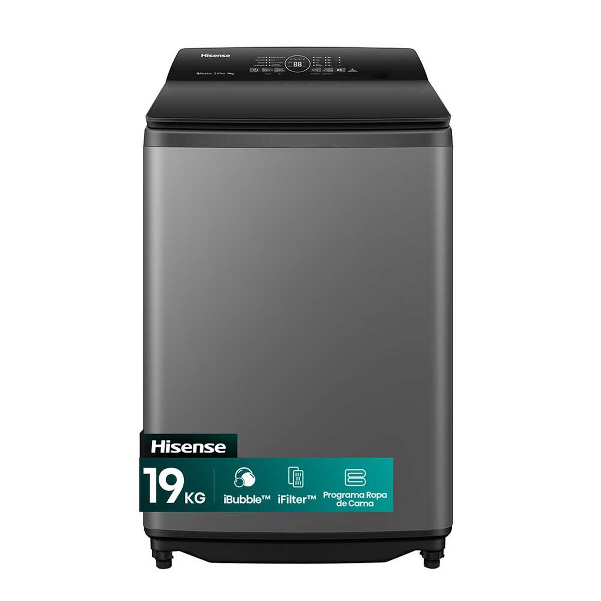 Lavadora Carga Superior Hisense WT3i1923UT 19 Kg Titanium