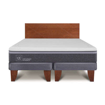 Imagen 1 del producto Cama Europea CIC Base Dividida 2 Plazas Ortopedic Advance + Respaldo New Villarrica