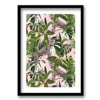 Cuadro Decorativo Retela Tigres Rosa 40 x 30 cm