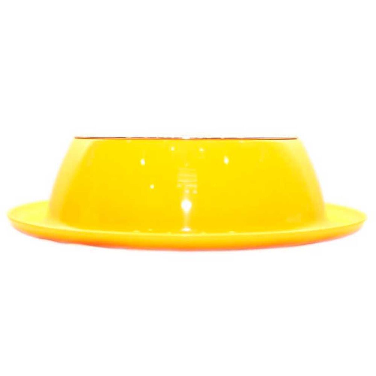 Plato Melamina Anti-Hormigas Amarillo Para Perro S Mascan