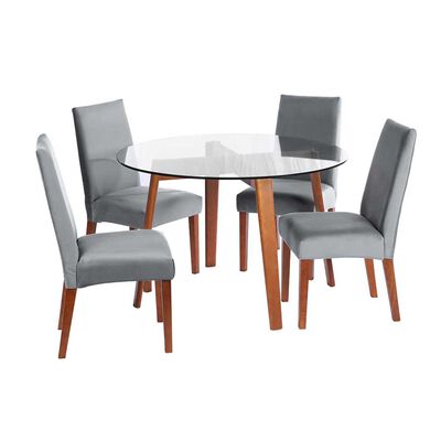 Juego de Comedor Latam Home Valencia 4 Sillas Gris