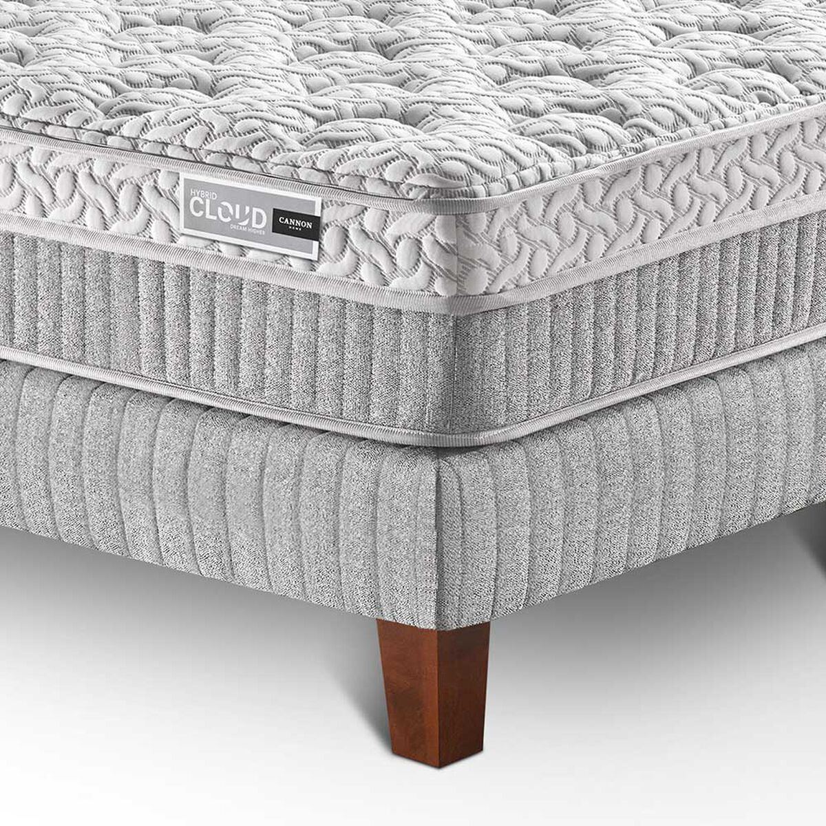 Cama Europea Cannon Base Dividida 2 Plazas Hybrid Cloud