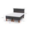 Cama Europea CIC Base Normal King Ortopedic Advance + Respaldo Dublin