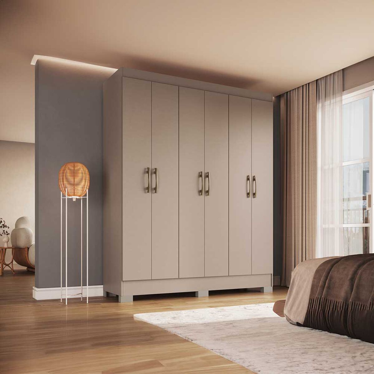 Clóset Vekkahome Roma 6 Puertas 1 Cajón Beige
