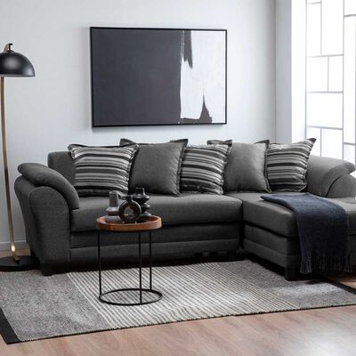 Sof&aacute; Seccional Derecho Living Factory Mustang 4 Cuerpos Gris