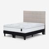 Cama Europea Rosen Base Dividida King Art 4 + Respaldo Niebla