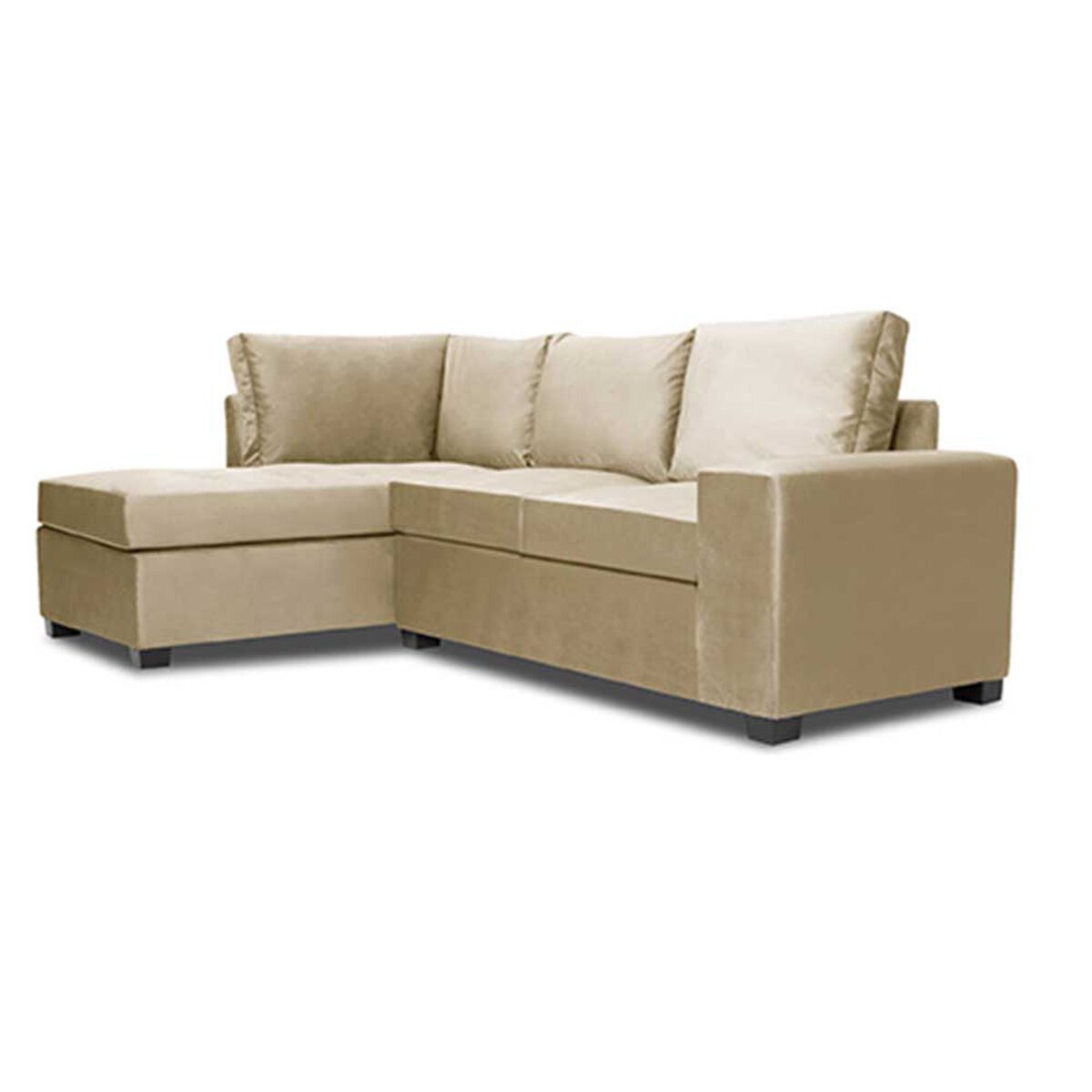 Sofá Seccional Izquierdo Innovamuebles Mini Senna Felpa 3 Cuerpos Beige