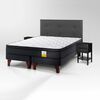 Cama Europea Drimkip 2 Plazas Eurotop Base Dividida + Respaldo Royal + Velador Rover